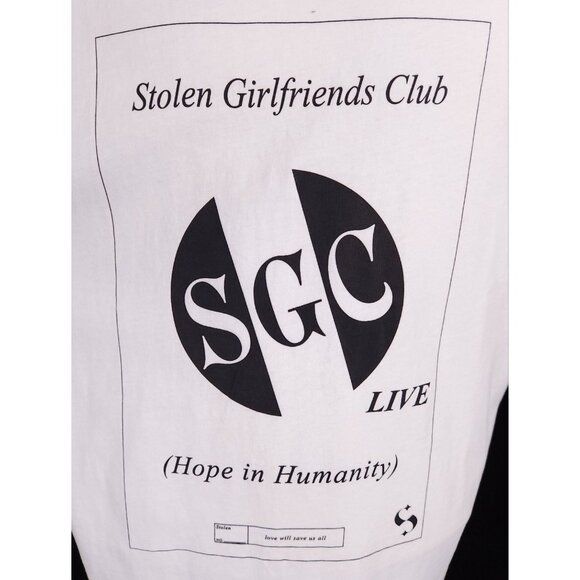 Stolen Girlfriends Club "Live" Classic Tank Top S Mens White Sleeveless Tee $75 - Picture 2 of 9